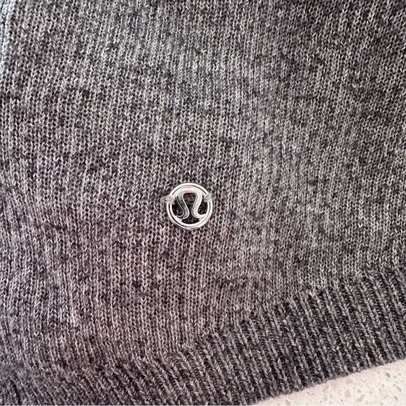 Lululemon Cabin Yogi Wrap Heathered Medium Grey / Slate Open Hooded Cardigan - Picture 5 of 9